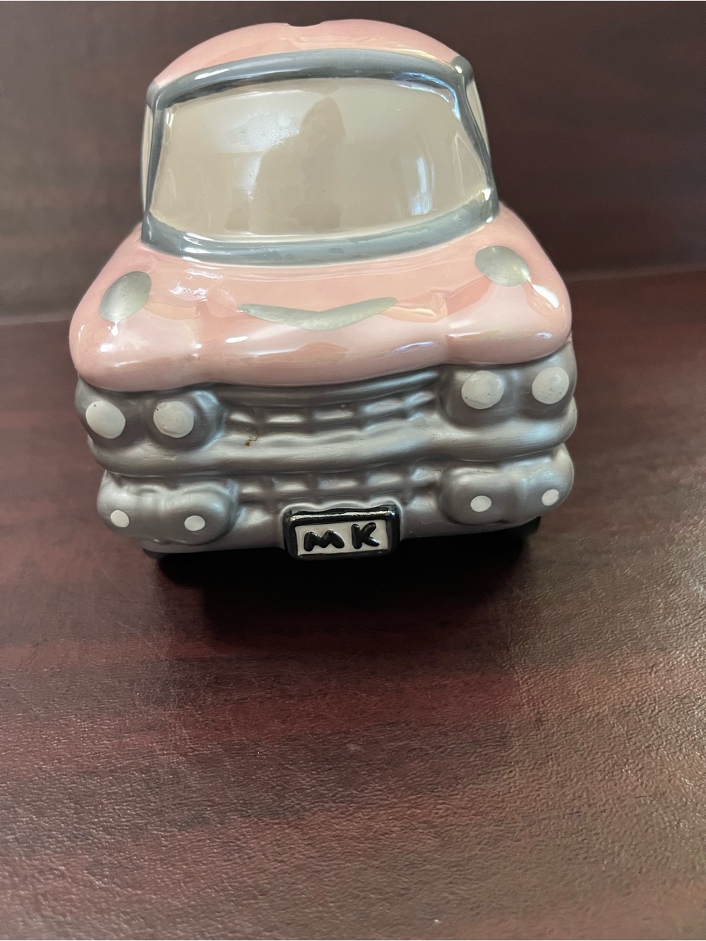 Mary Kay Pink and Silver Ceramic Cadillac Piggy Bank/Decor/Retired Collectible.